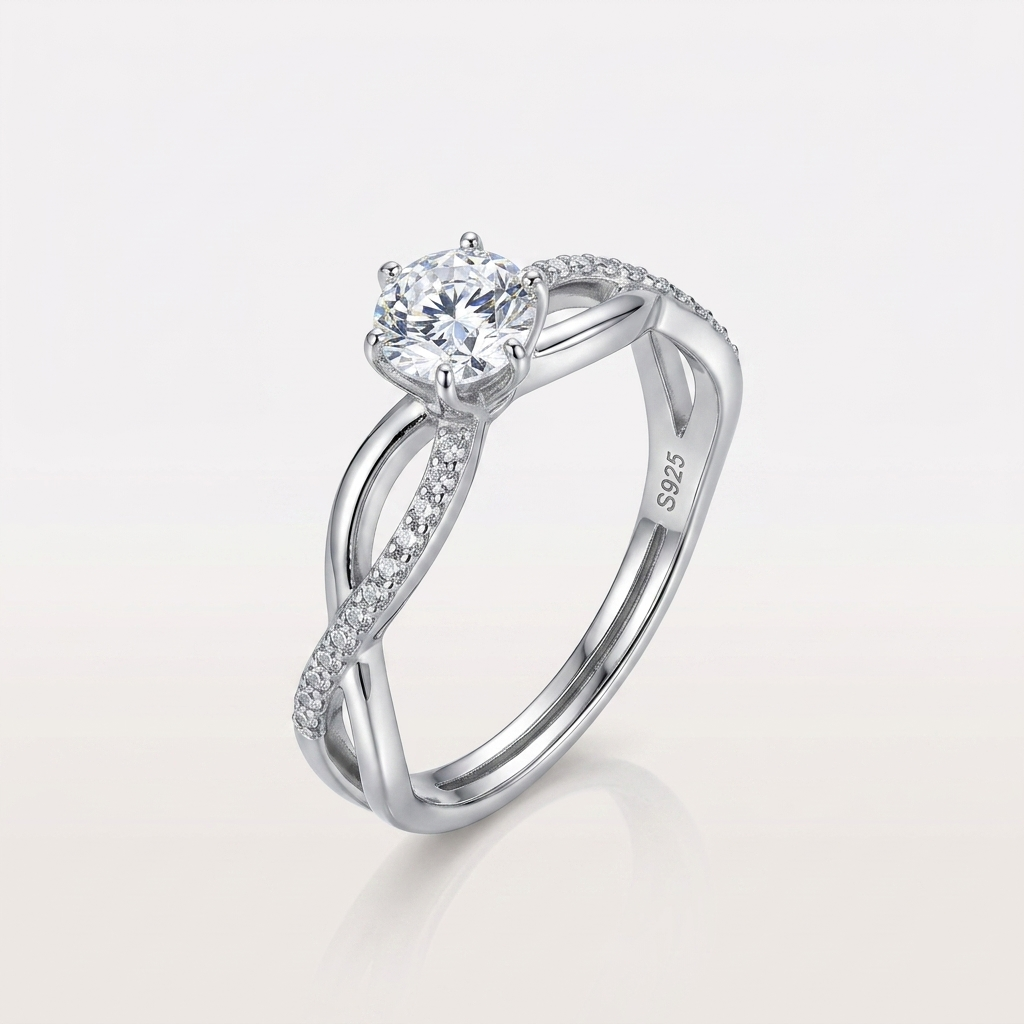 Twilight Twist Solitaire Ring