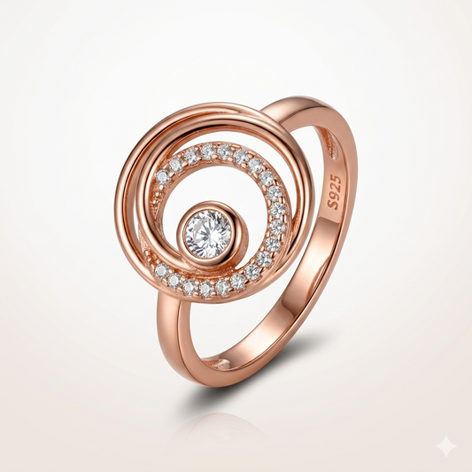 Aurora Rose Spiral Ring