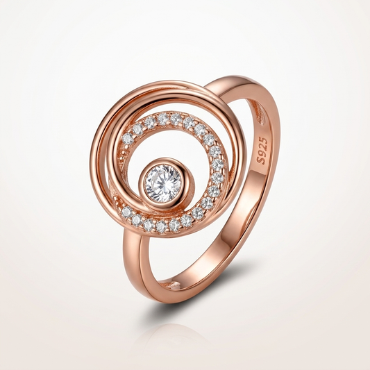 Aurora Rose Spiral Ring