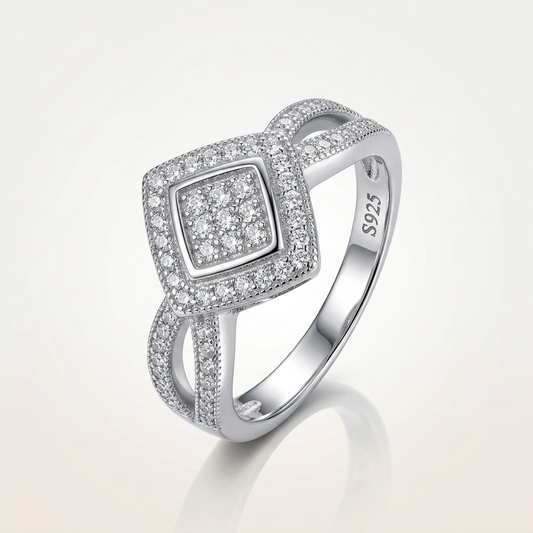 Pave Diamond Halo Ring
