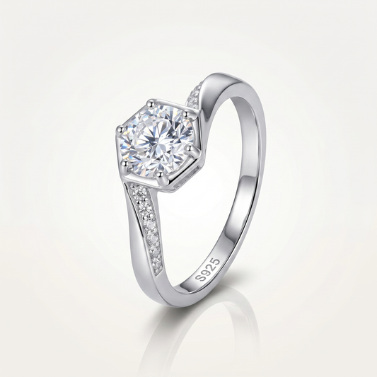 Hexa Solitaire Ring