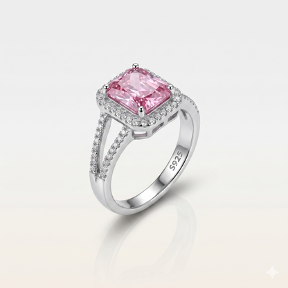 Glossy Pink Twilight Ember Ring