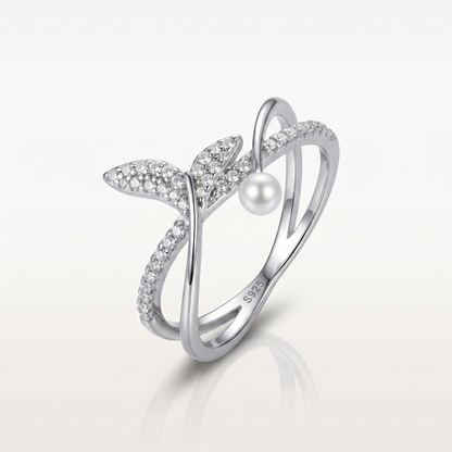 Leaf Pearl Ring