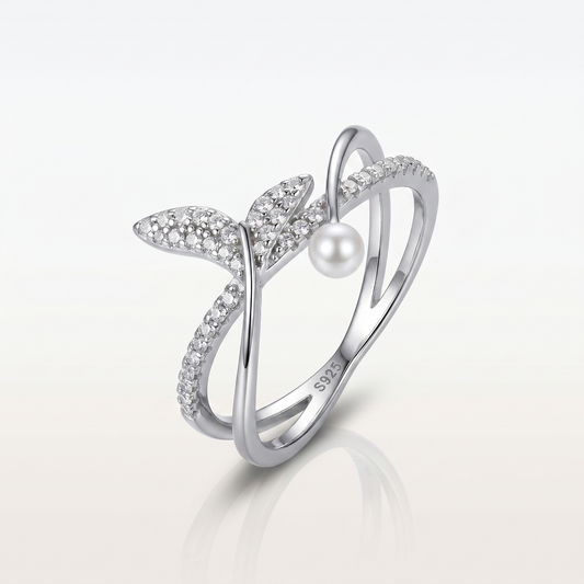 Leaf Pearl Ring