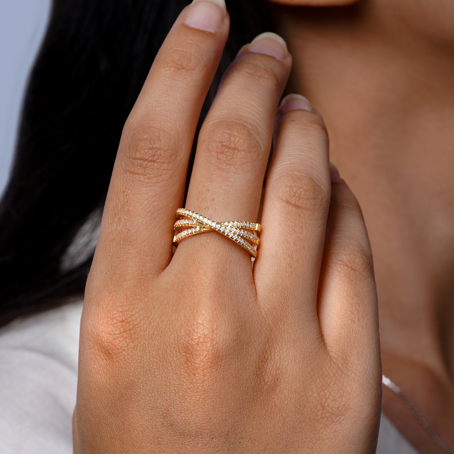 Golden Cascade Ring