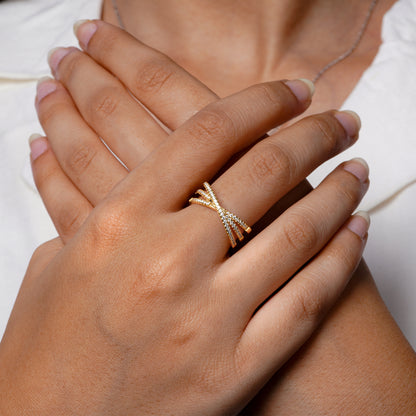 Golden Cascade Ring