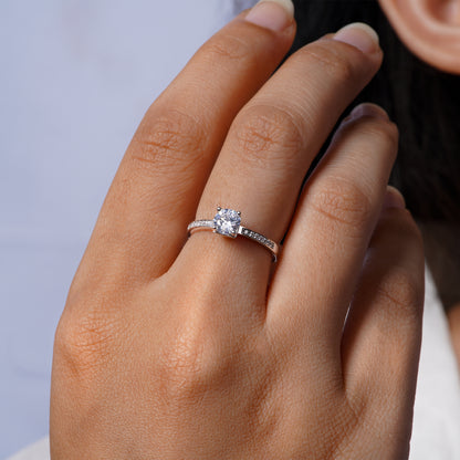 Aurora Radiant Solitaire Ring
