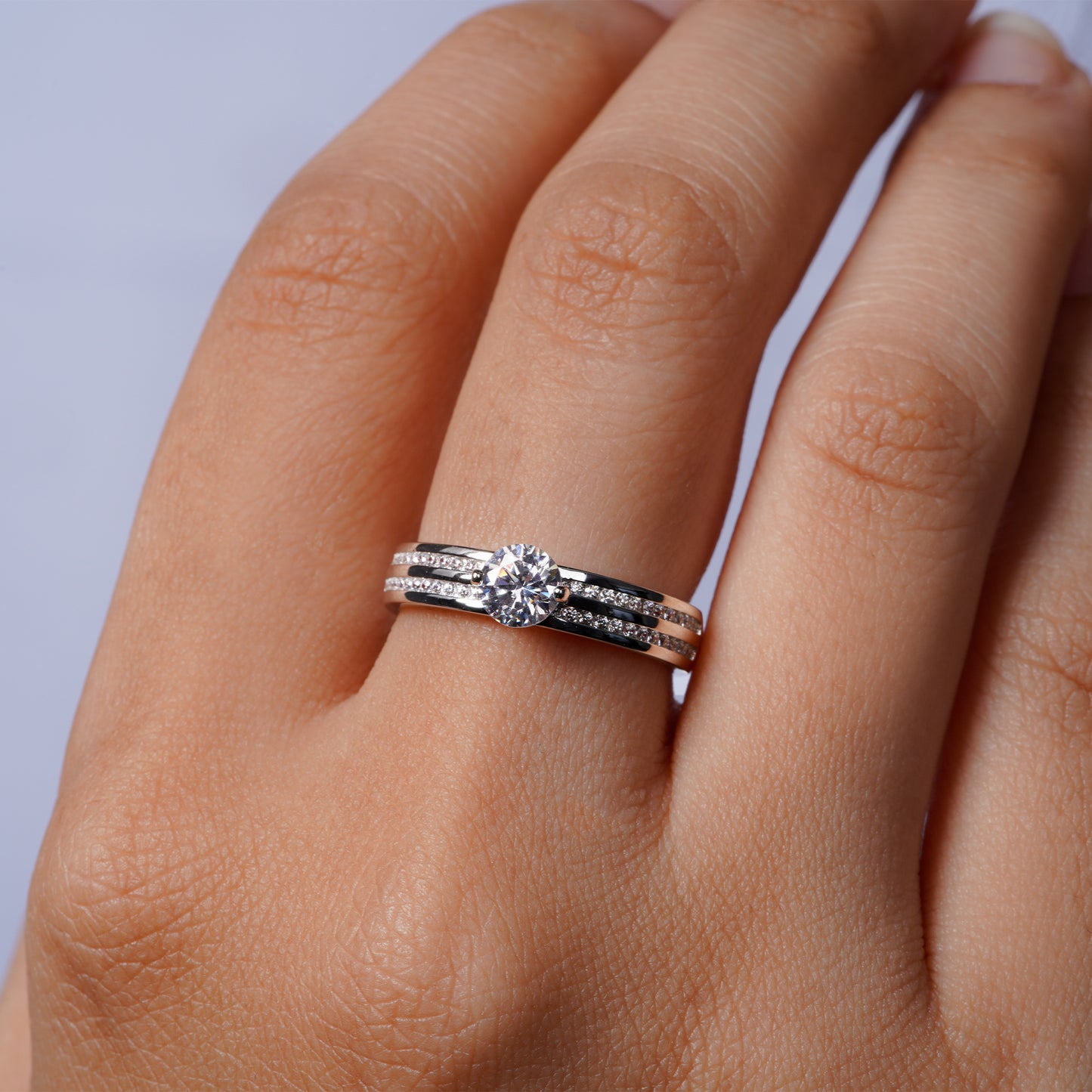 Celestia Twin-Band Solitaire