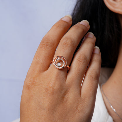 Aurora Rose Spiral Ring
