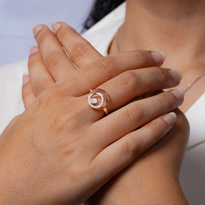 Aurora Rose Spiral Ring