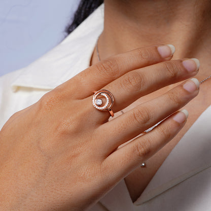 Aurora Rose Spiral Ring