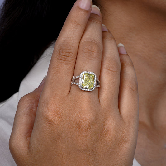 Radiant Yellow Twilight Ember Ring
