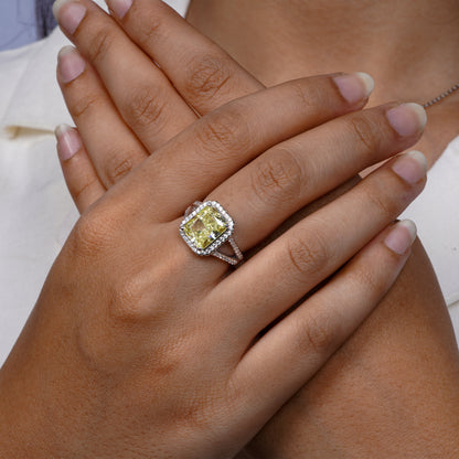 Radiant Yellow Twilight Ember Ring