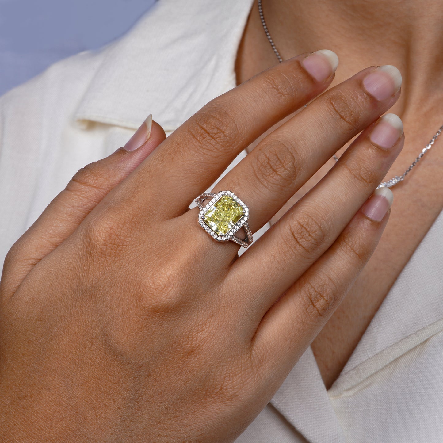 Radiant Yellow Twilight Ember Ring