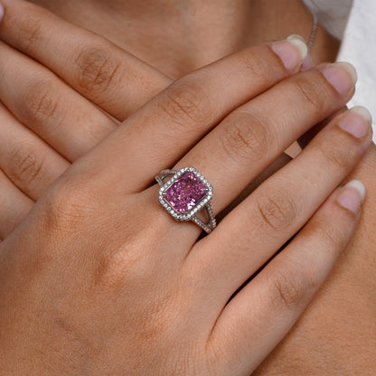 Glossy Pink Twilight Ember Ring