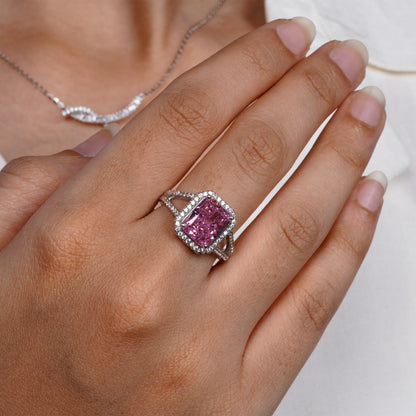 Glossy Pink Twilight Ember Ring