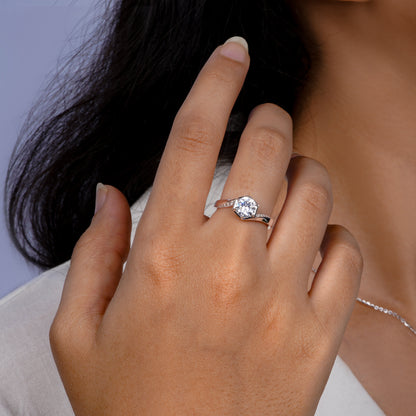 Hexa Solitaire Ring