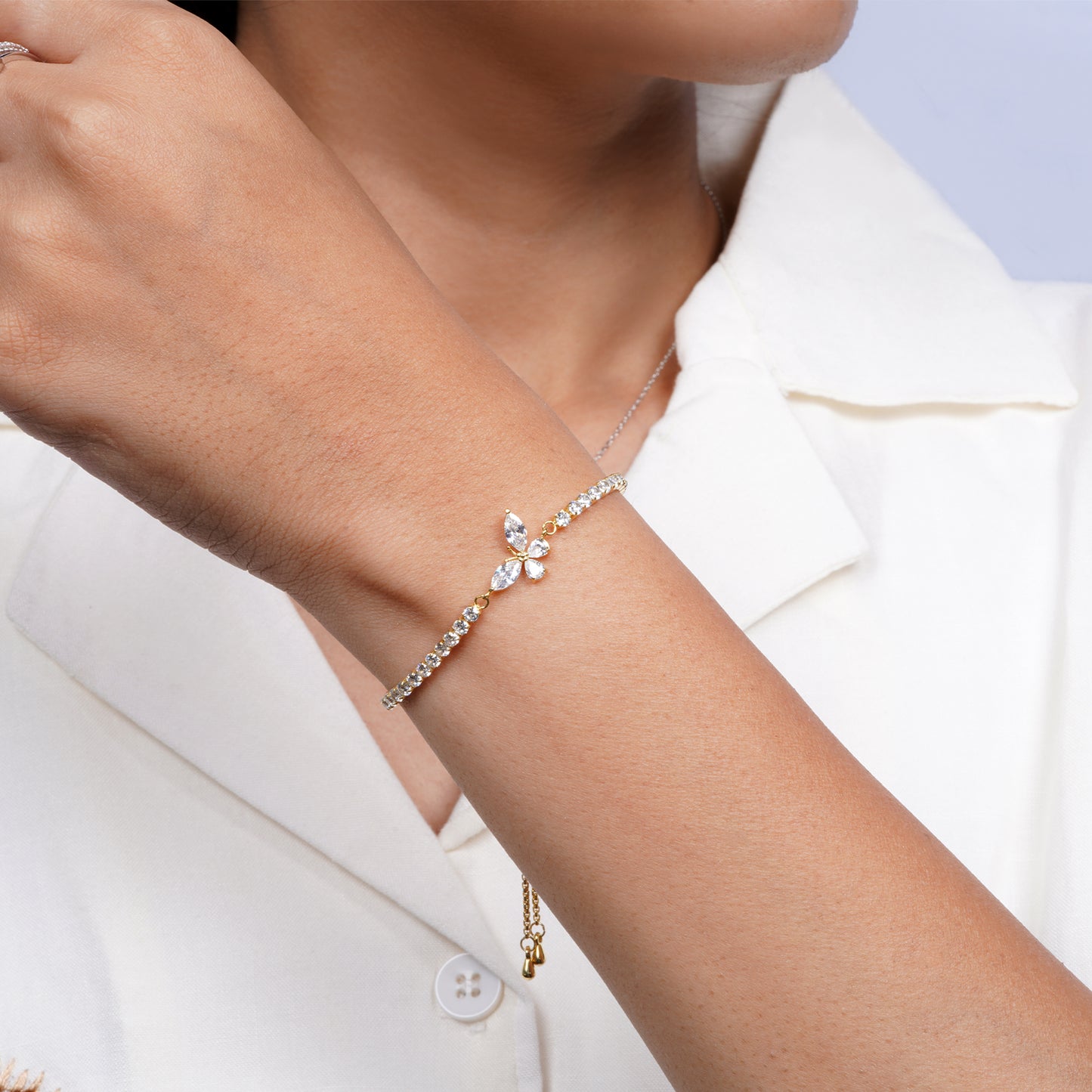 Crystal Butterfly Necklace, Earrings & Bracelet Set