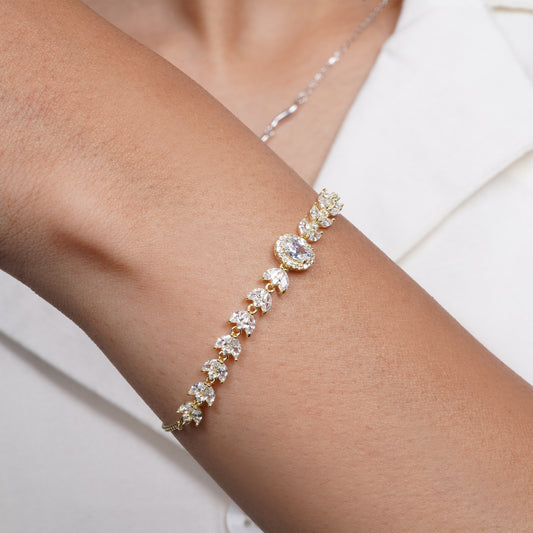 Aurora Leaf-Cut Statement Bracelet in india