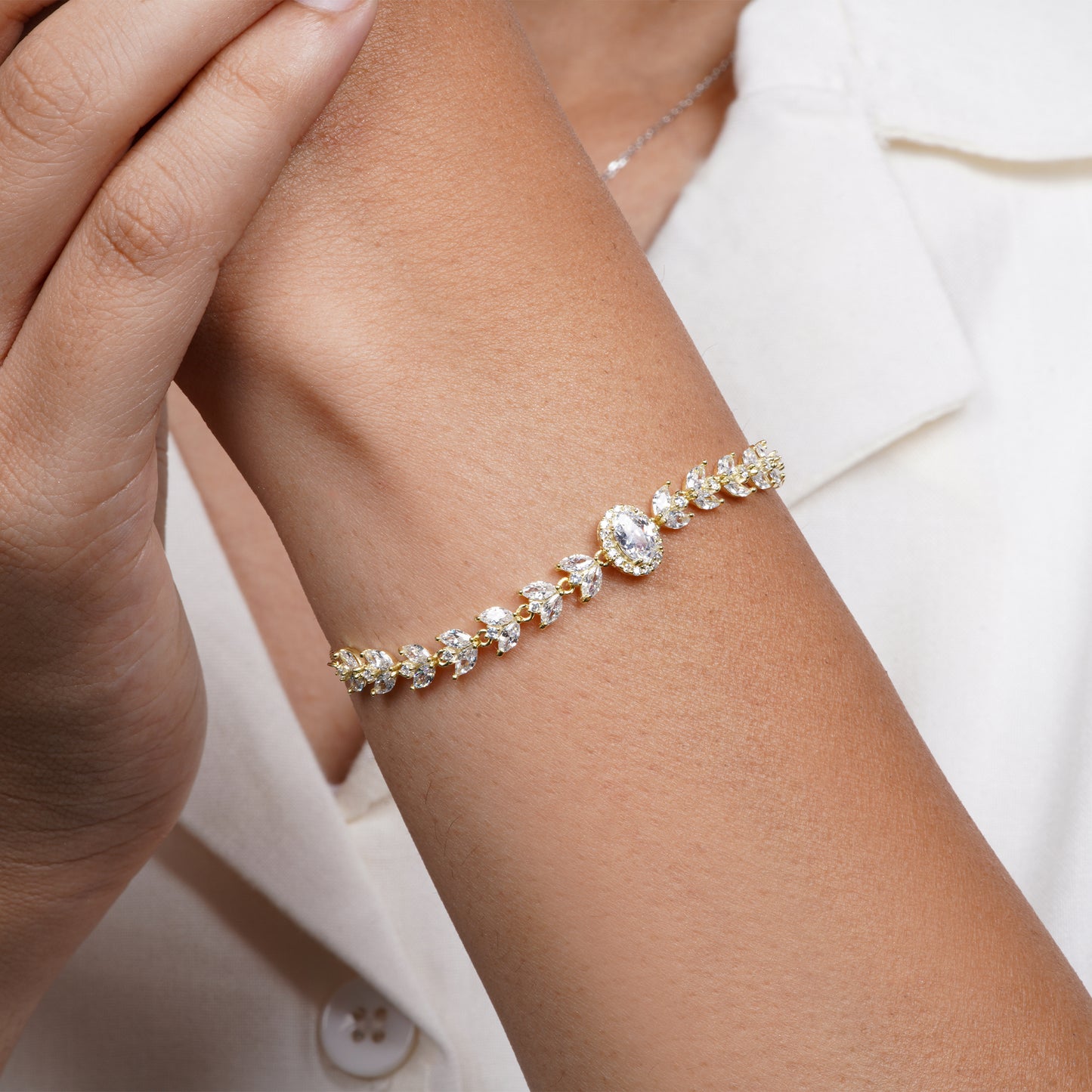 Aurora Leaf-Cut Statement Bracelet shop in india