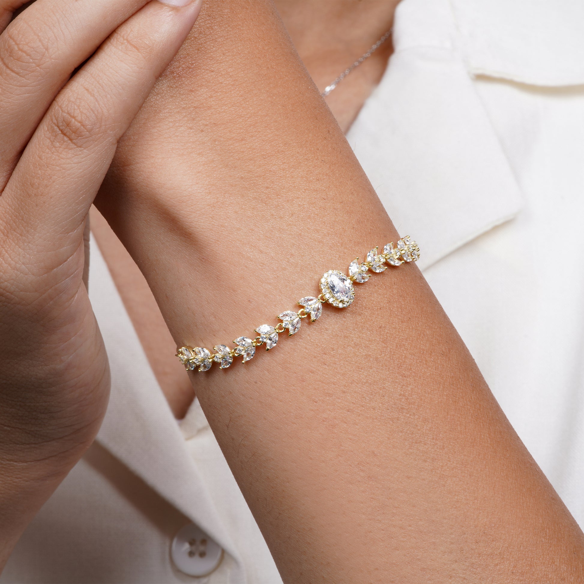 Aurora Leaf-Cut Statement Bracelet shop in india