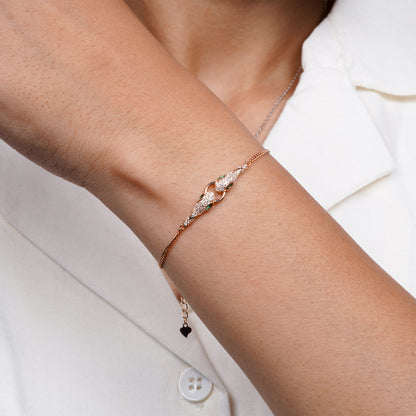 Eternal Bond Swan Bracelet Elegant Rose Rhodium Finish

