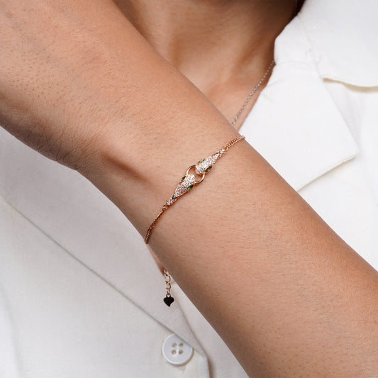 Eternal Bond Swan Bracelet Elegant Rose Rhodium Finish

