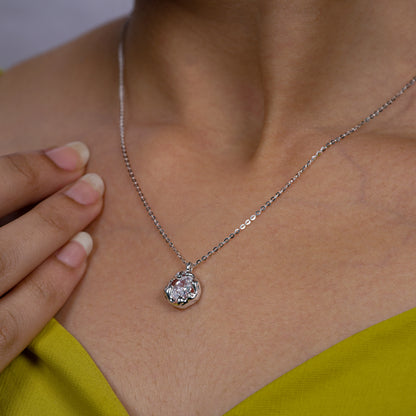 Eternal Flame Solitaire Pendant Necklace
