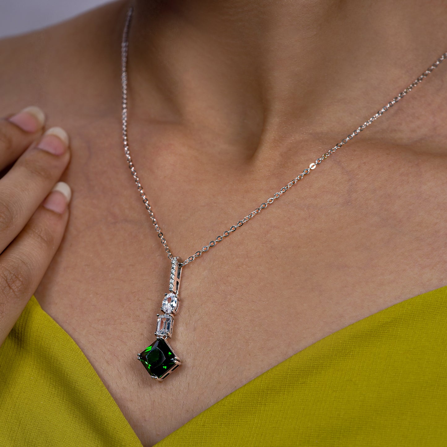 Emerald Starlight Drop Necklace