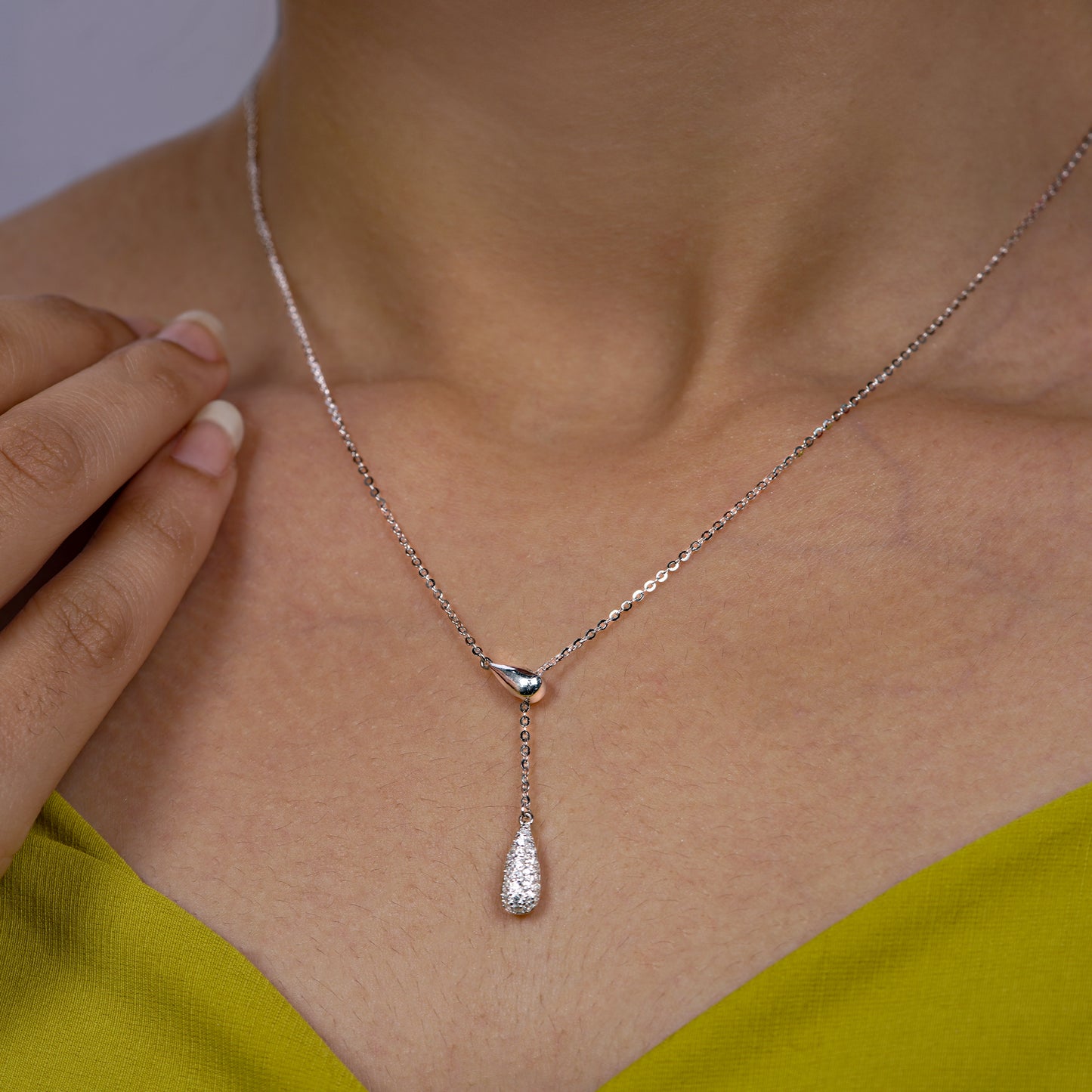Teardrop Whisper Y-Lariat Necklace