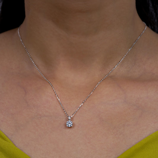 Solitaire Sparkle Pendant Necklace