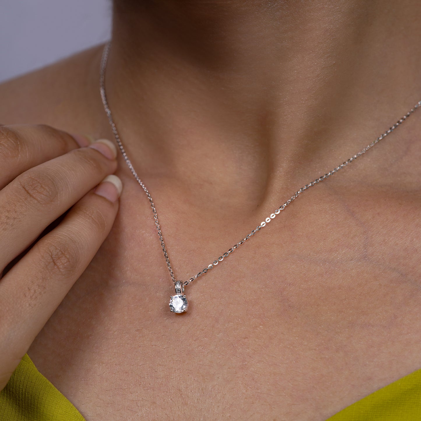 Solitaire Sparkle Pendant Necklace