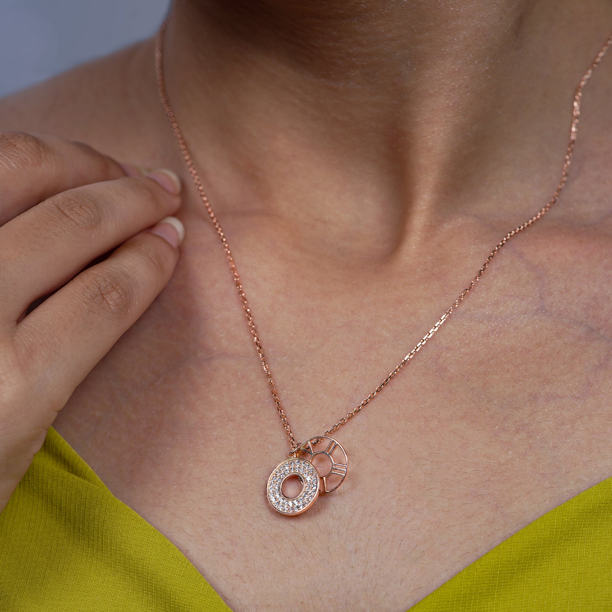 Harmony Dual Disc Pendant Necklace