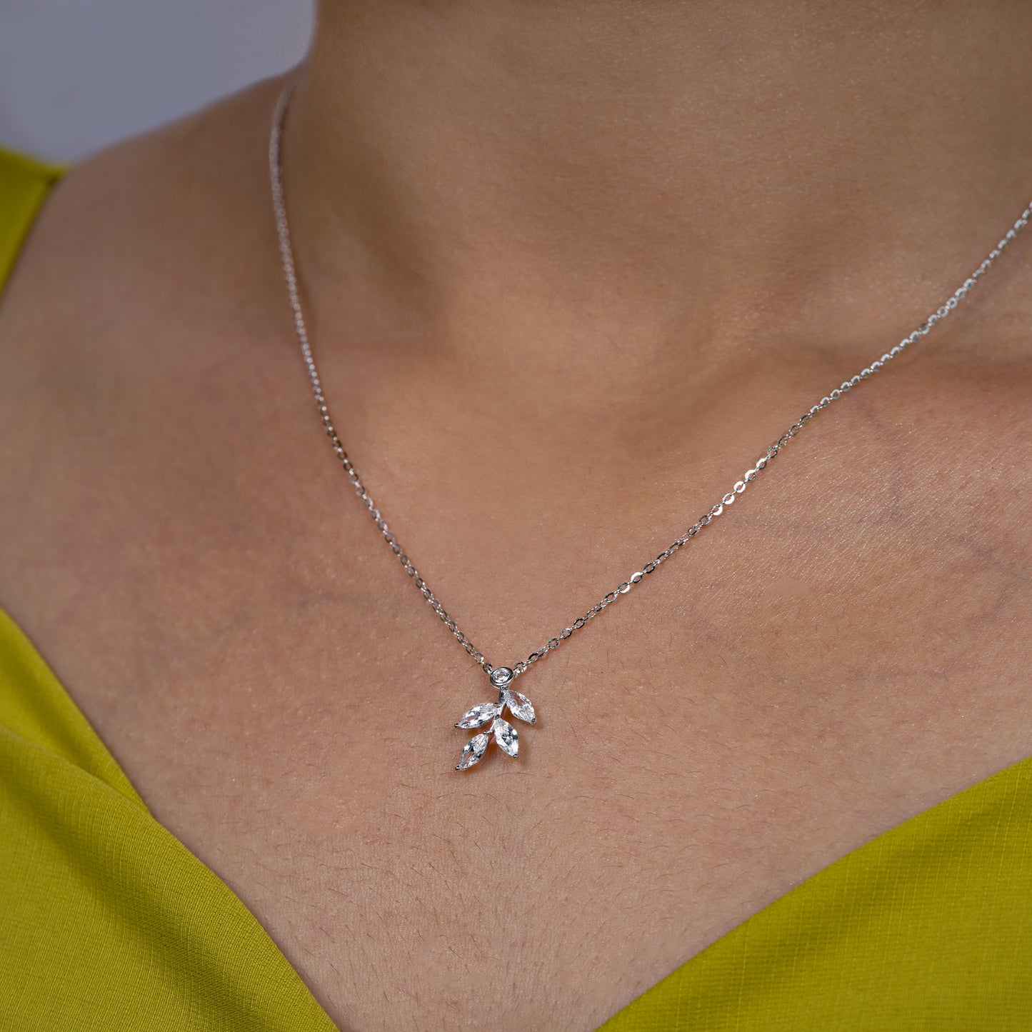 Marquise Leaf Necklace & Earrings Set
