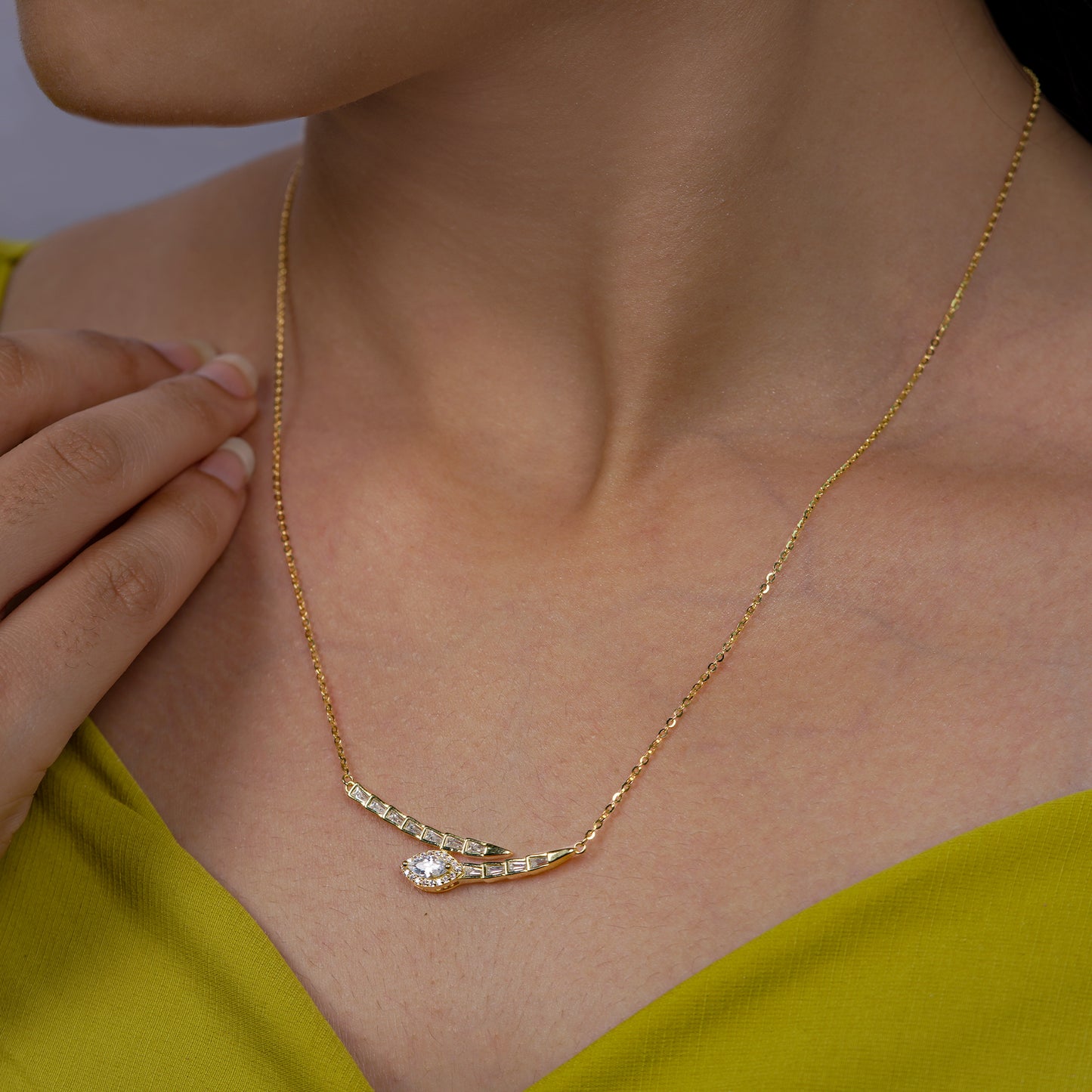 Radiant Curve Diamond Necklace