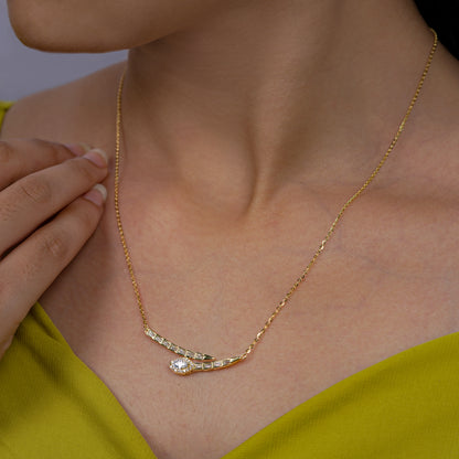 Radiant Curve Diamond Necklace