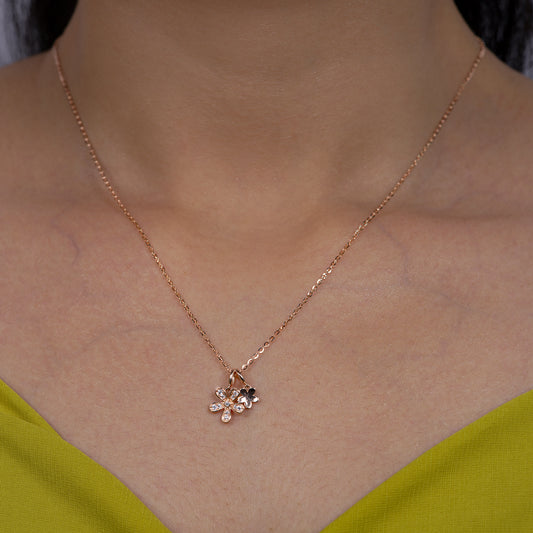 Blossom Kiss Floral Charm Necklace