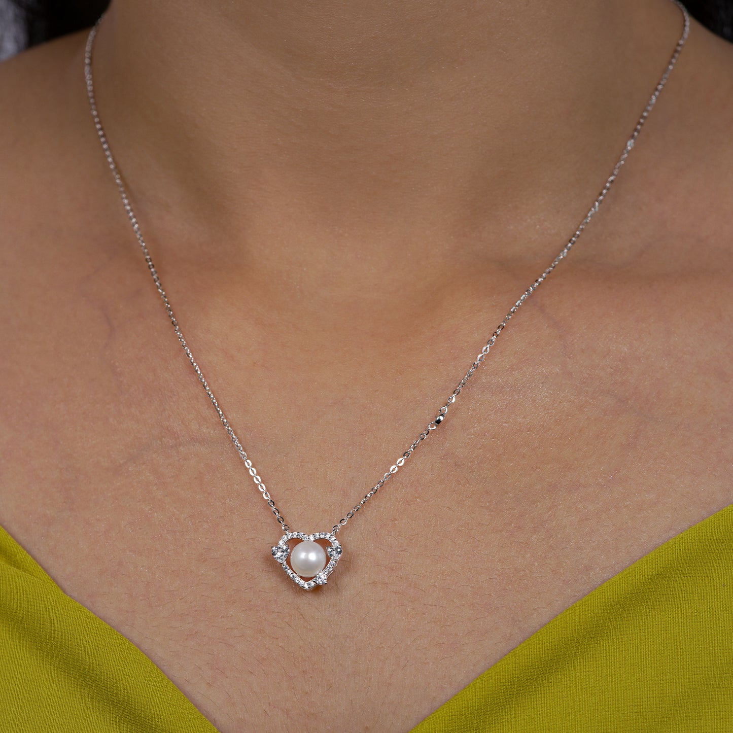 Pearl Embrace Heart Necklace