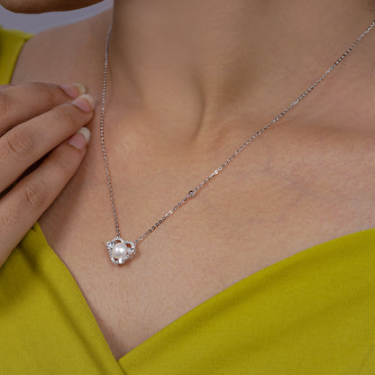 Pearl Embrace Heart Necklace