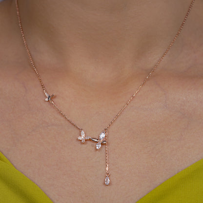 Crystal Butterfly Necklace, Earrings & Bracelet Set