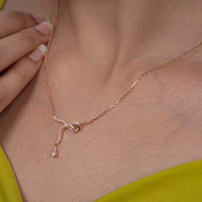 Ribbon Loop Charm Necklace