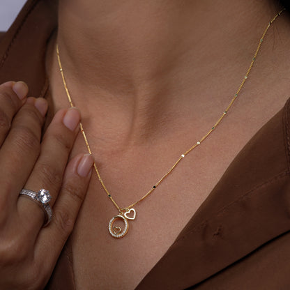 Eternal Bond Double Heart Circle Pendant