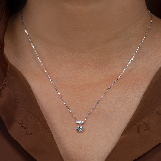 Luna Teardrop Solitaire Pendant Necklace