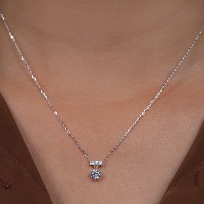 Luna Teardrop Solitaire Pendant Necklace