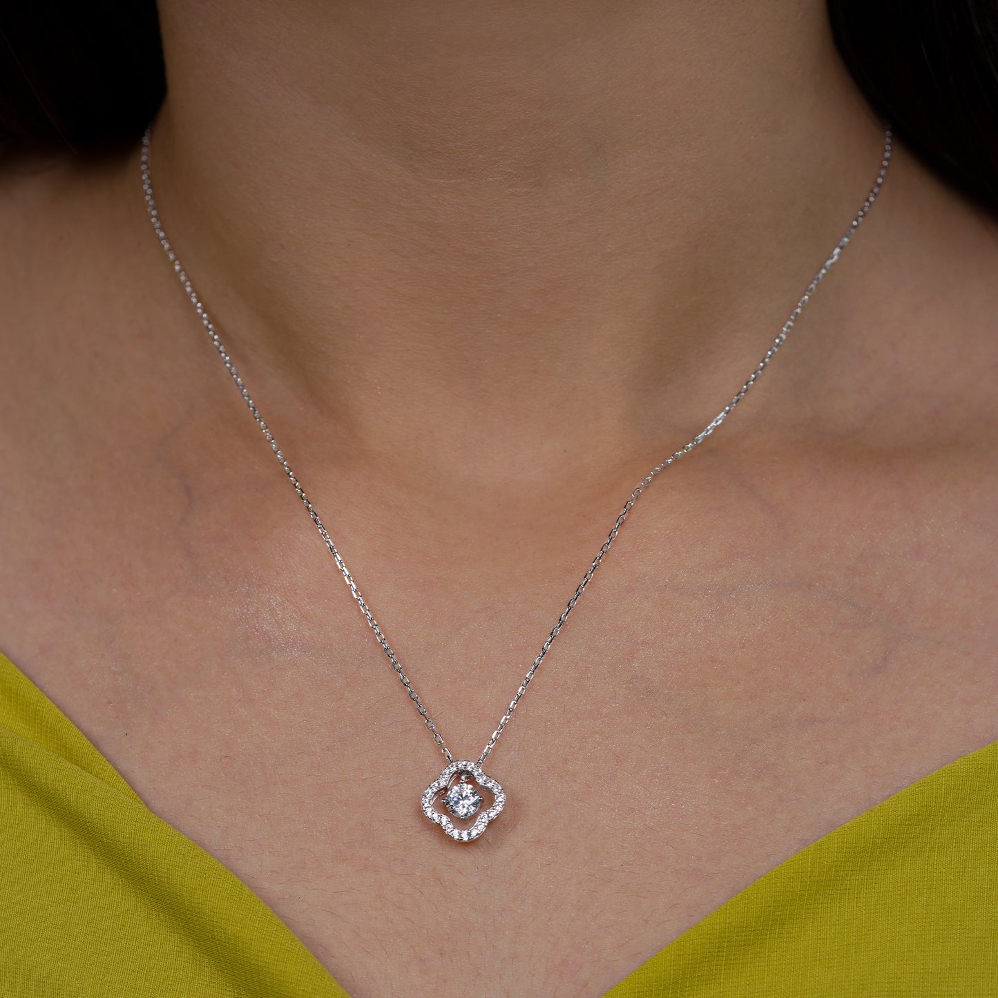 Radiant Halo Cluster Necklace
