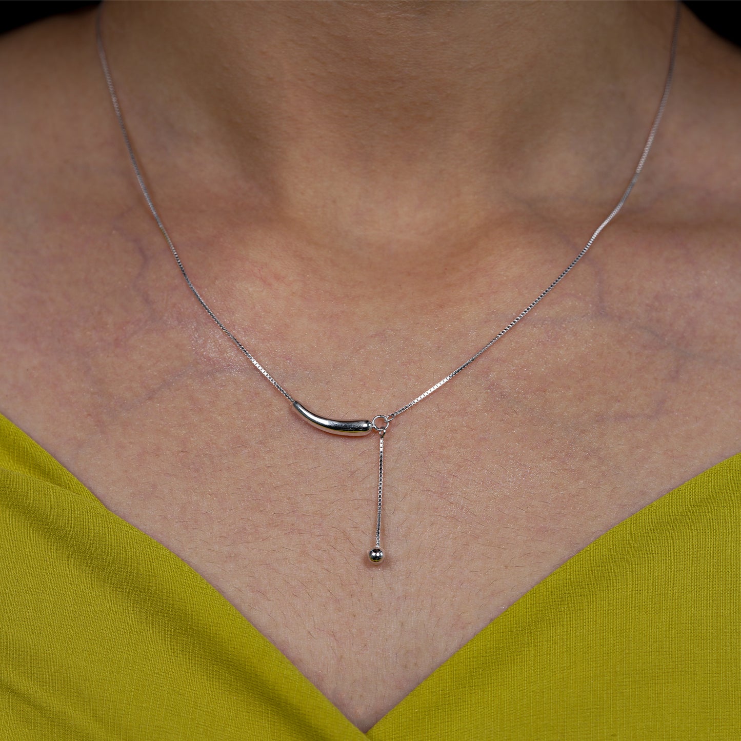 Serene Drop Bar Pendant Necklace