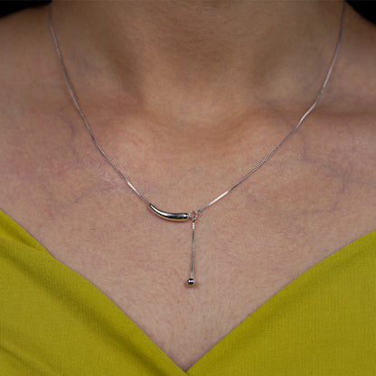 Serene Drop Bar Pendant Necklace