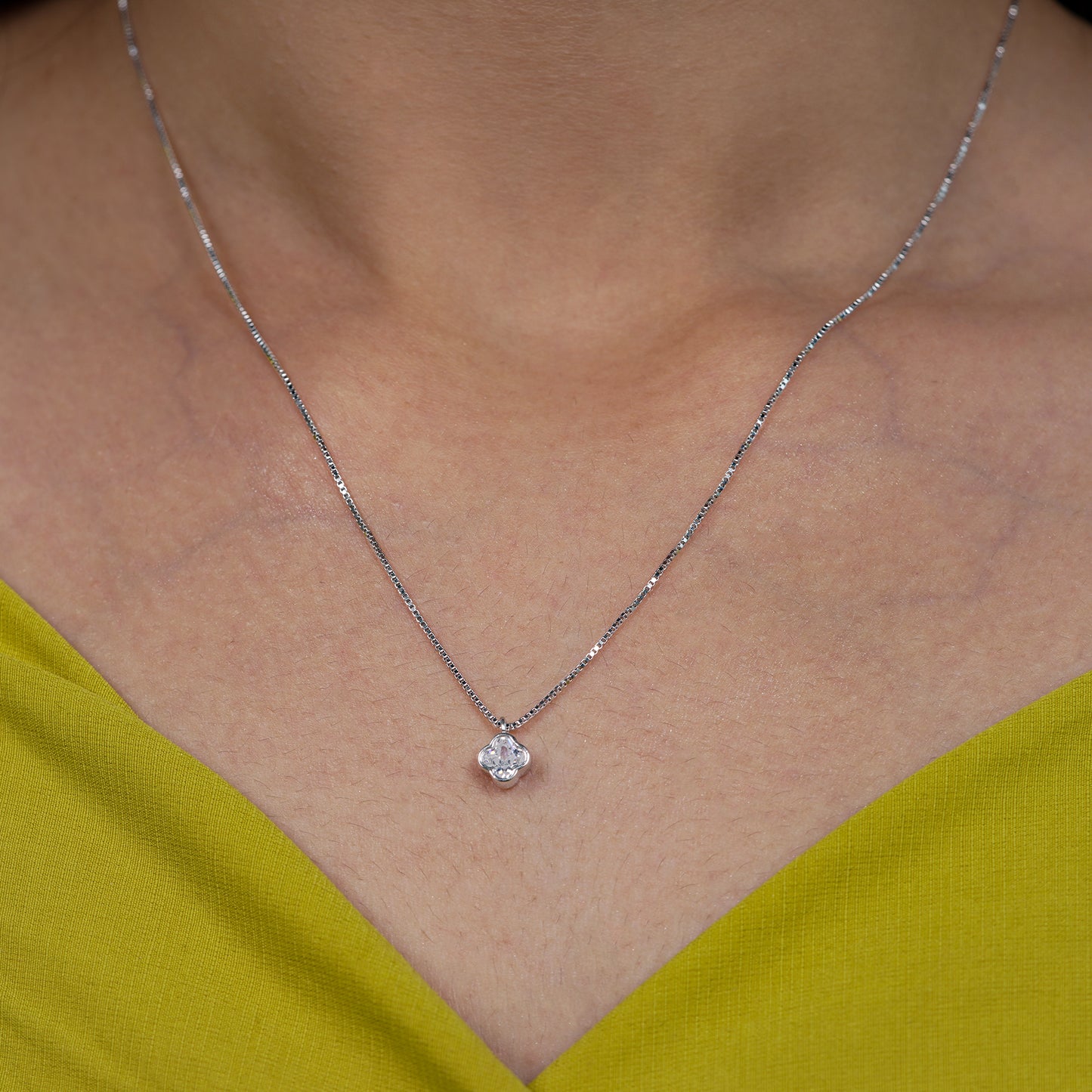Crystal Bloom Solitaire Necklace