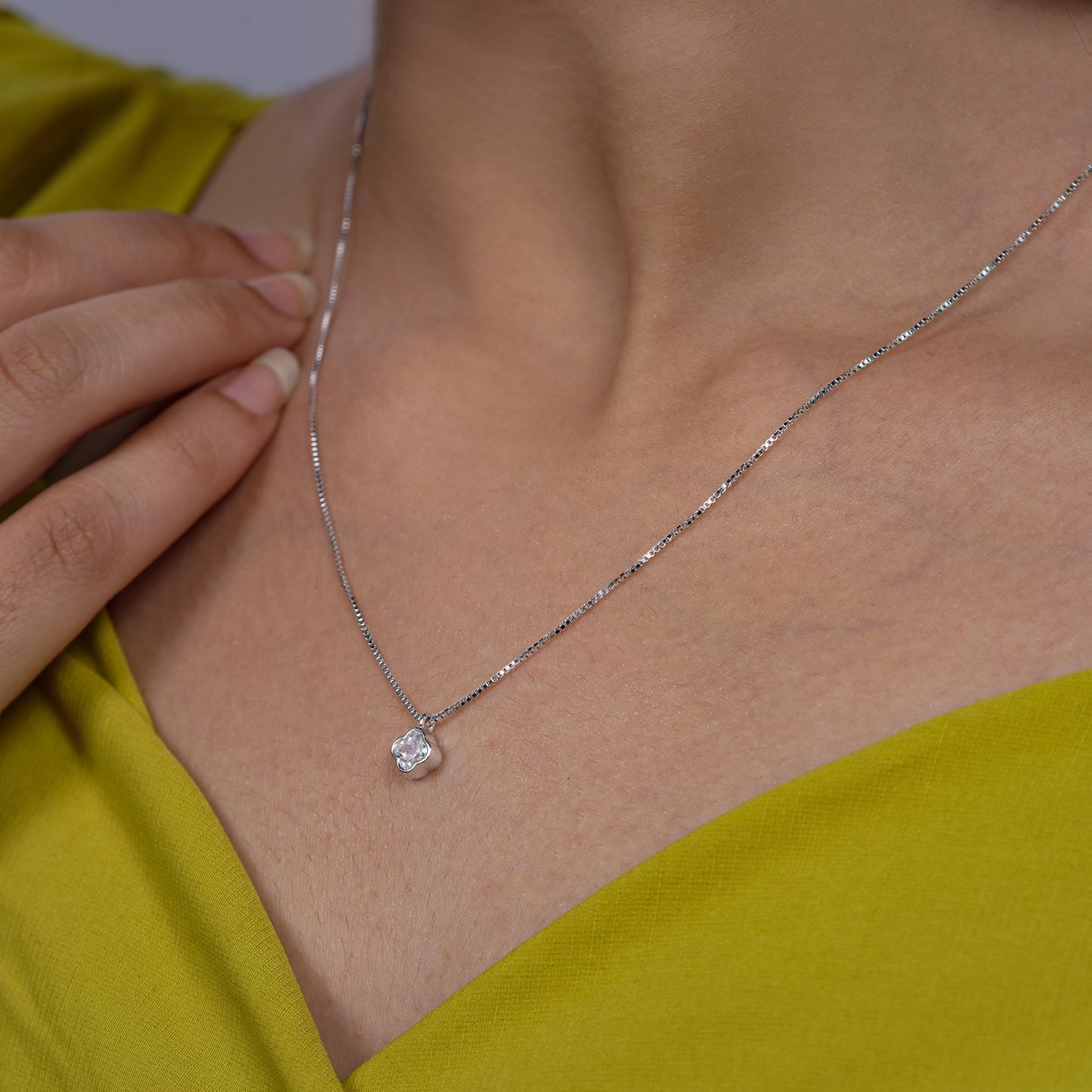Crystal Bloom Solitaire Necklace