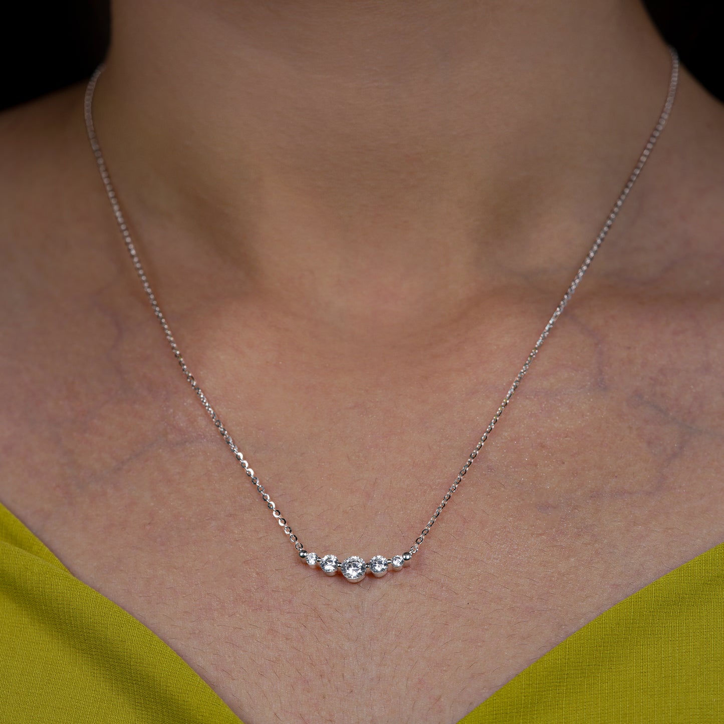 Celeste Curve Five-Stone Pendant Necklace